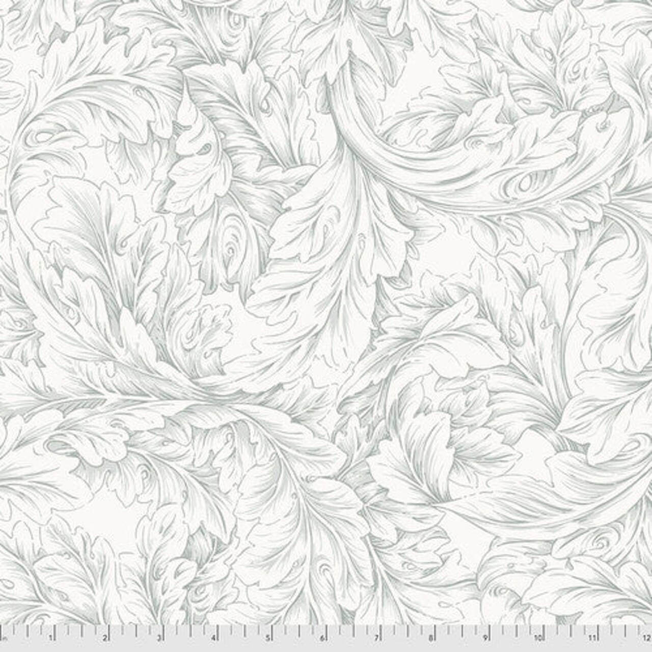 Fabric FreeSpirit Morris & Co. Silver Acanthus Scroll by the Quarter Yard PWWM064.SILVER